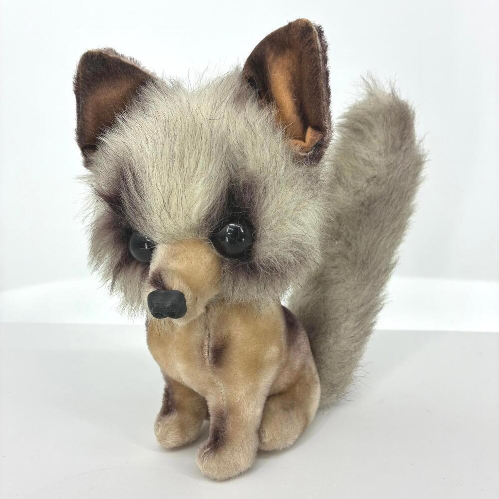 Vtg Japan 1968 KAMAR FOX Kitschy Big Head BIG EYED Bushy Tail Stuffed Animal